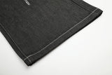 DAXUEN dark wash wide-leg jeans with white animal graphic