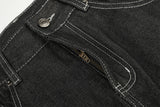 DAXUEN dark wash wide-leg jeans with white animal graphic