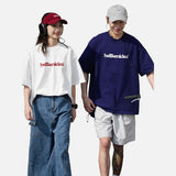 DAXUEN solid color oversized t-shirt with stylized wordmark graphic