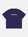 DAXUEN solid color oversized t-shirt with stylized wordmark graphic