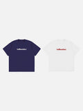 DAXUEN solid color oversized t-shirt with stylized wordmark graphic