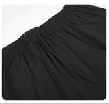 DAXUEN black wide-leg pants with subtle abstract pattern