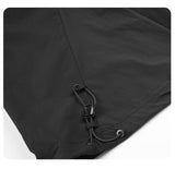 DAXUEN black wide-leg pants with subtle abstract pattern