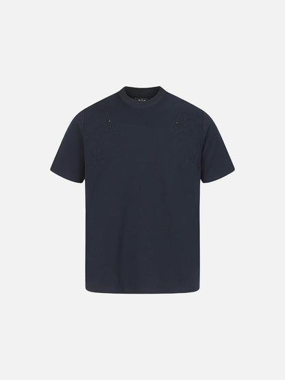 DAXUEN Short-sleeved crew-neck T-shirt with horse head embroidery