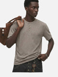 DAXUEN heathered khaki Henley t-shirt