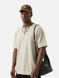 DAXUEN heathered khaki Henley t-shirt