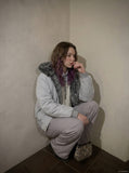 DAXUEN light plaid wide-leg trousers — model photo