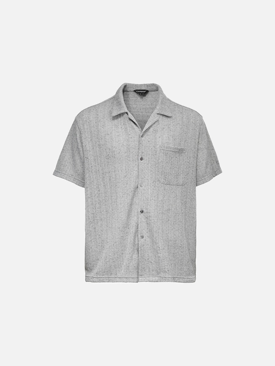 DAXUEN Short-sleeved button-up shirt with camp collar