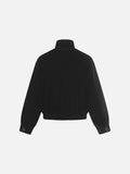 DAXUEN dark brown suede bomber jacket with metallic details
