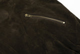 DAXUEN dark brown suede bomber jacket with metallic details