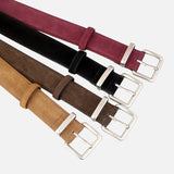 DAXUEN suede leather classic belt with rectangular buckle