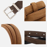 DAXUEN suede leather classic belt with rectangular buckle