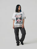 DAXUEN Short-sleeved graphic t-shirt featuring a surprised child — model photo