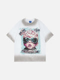 DAXUEN Short-sleeved graphic t-shirt featuring a surprised child