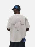 DAXUEN black oversized swirling dot abstract graphic tee
