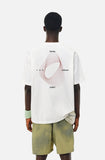 DAXUEN black oversized swirling dot abstract graphic tee
