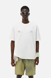 DAXUEN black oversized swirling dot abstract graphic tee
