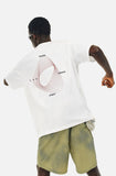 DAXUEN black oversized swirling dot abstract graphic tee