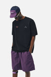 DAXUEN black oversized swirling dot abstract graphic tee