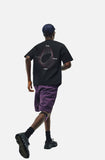 DAXUEN black oversized swirling dot abstract graphic tee
