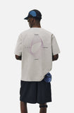 DAXUEN black oversized swirling dot abstract graphic tee