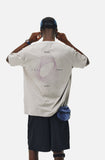 DAXUEN black oversized swirling dot abstract graphic tee