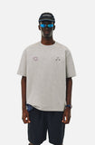 DAXUEN black oversized swirling dot abstract graphic tee