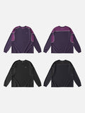 Reflective RUN Graphic Color Block Long-Sleeve Top