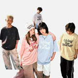 DAXUEN Relaxed Italic Statement Graphic Tee