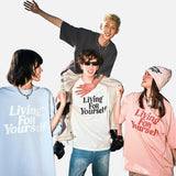 DAXUEN Relaxed Italic Statement Graphic Tee