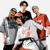 DAXUEN Relaxed Italic Statement Graphic Tee