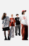 DAXUEN Relaxed Italic Statement Graphic Tee