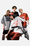 DAXUEN Relaxed Italic Statement Graphic Tee