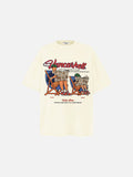 Cartoon Beach Relaxation Graphic T-Shirt