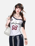 Off-Shoulder Angelic Graphic Top