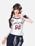 Off-Shoulder Angelic Graphic Top