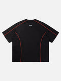 Distressed Red Number 5 Graphic Tee