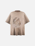 Dynamic Glitch Graphic Oversized T-Shirt