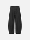 DAXUEN solid black tailored waistband trousers