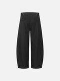 DAXUEN solid black tailored waistband trousers