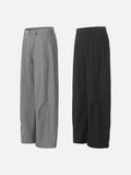 DAXUEN solid black tailored waistband trousers
