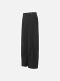 DAXUEN solid black tailored waistband trousers
