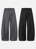 DAXUEN Men's tailored wide-leg trousers in dark grey and black
