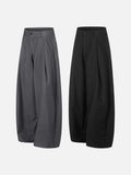 DAXUEN Men's tailored wide-leg trousers in dark grey and black