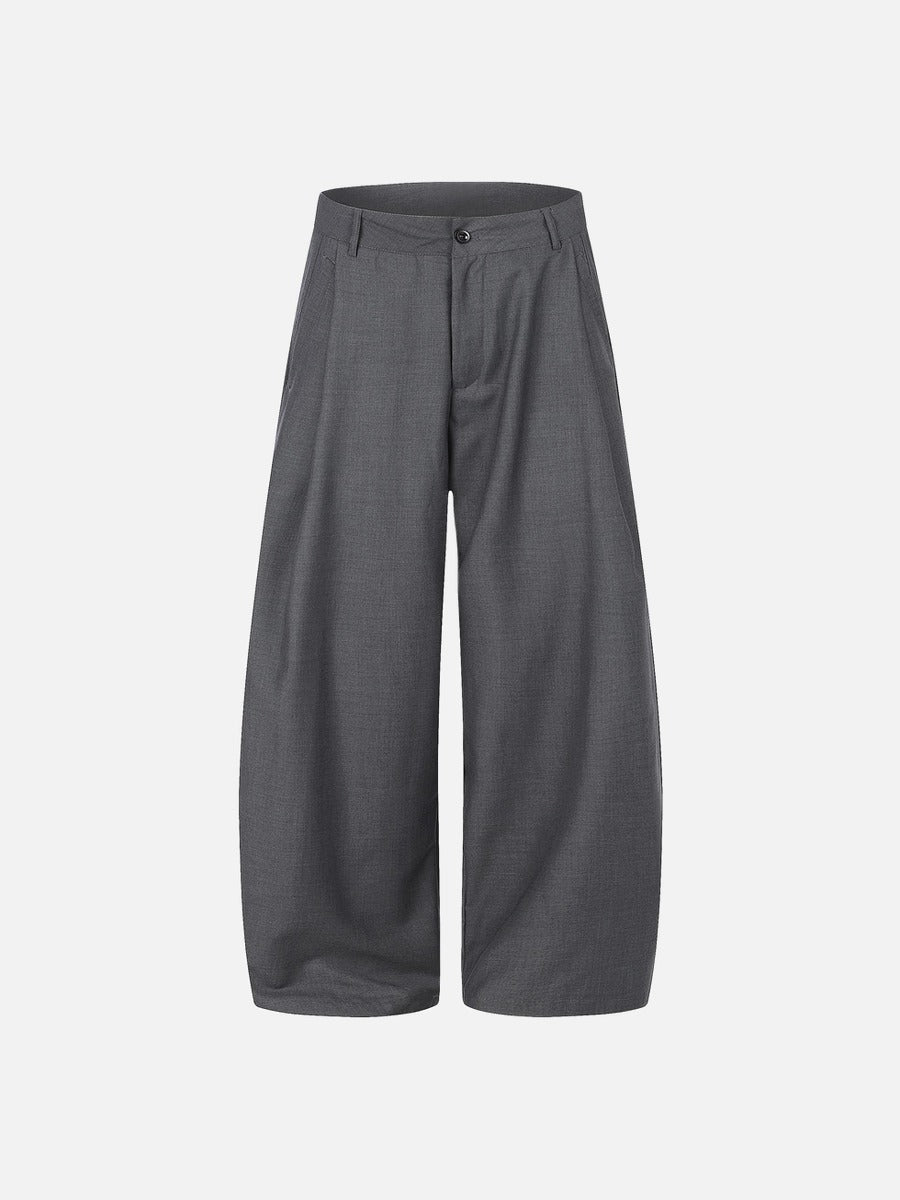 DAXUEN Men's tailored wide-leg trousers in dark grey and black
