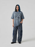 DAXUEN Oversized graphic t-shirt with vintage print — model photo