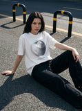 DAXUEN Short-sleeved t-shirt with apple graphic — model photo