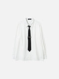 DAXUEN black textured long-sleeved button-up shirt