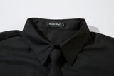 DAXUEN black textured long-sleeved button-up shirt