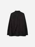 DAXUEN black textured long-sleeved button-up shirt